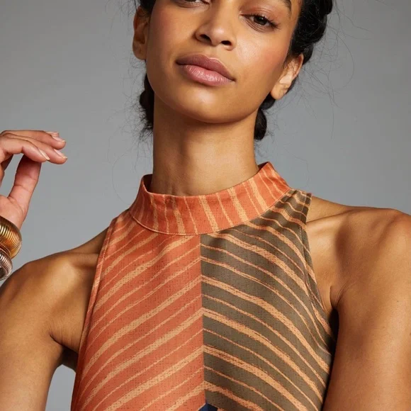 NWT ANTHROPOLOGIE Farm Rio halter maxi dress Size M - Picture 7 of 10